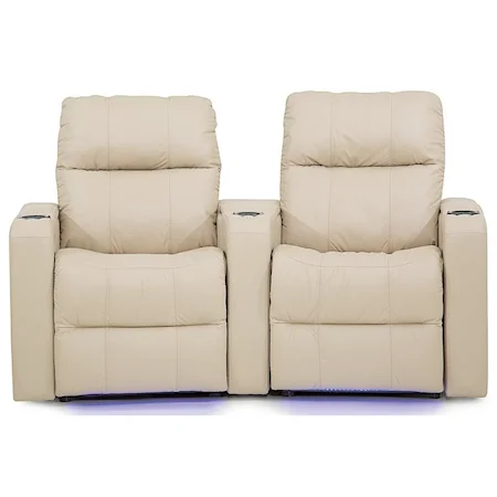 Casual Double Power Headrest Theater Recliner with Storage and USB Charging